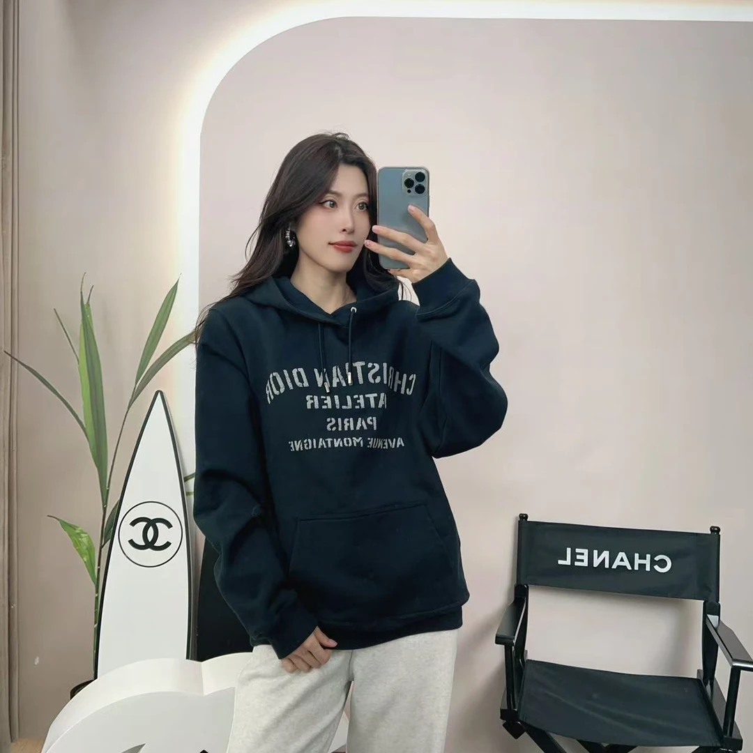 95新 DIOR/迪奥 麦殿/布面卫衣黑色L码/250208CHZTX12