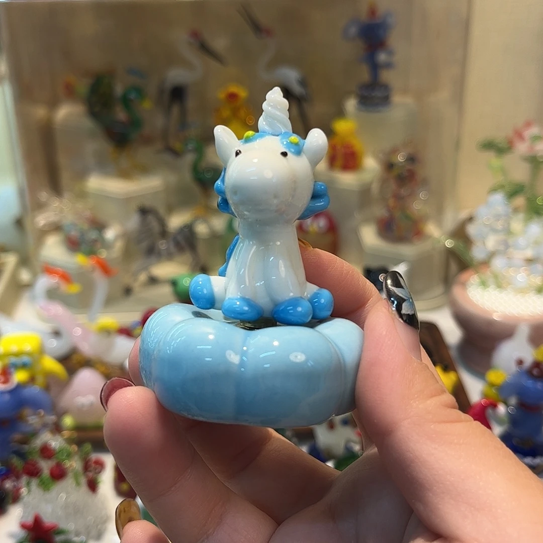 手工艺品琉璃 旋转独角兽