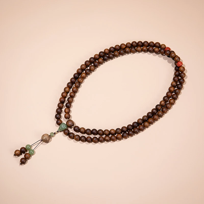 沉香“上海沉香国际”大屿山树心油老料黄奇楠108配宝 ESCX502-清风