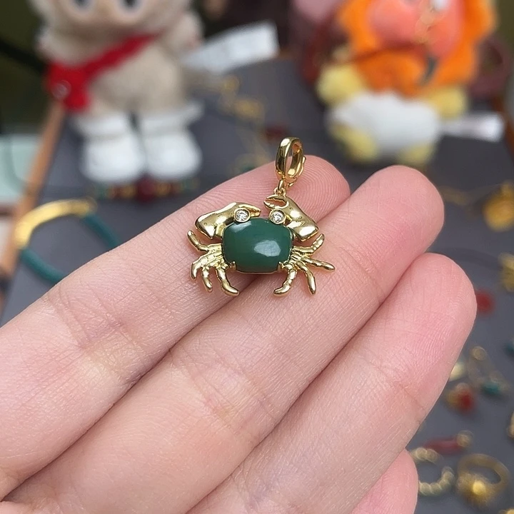 绿松石18K金镶嵌吊坠(不含链)