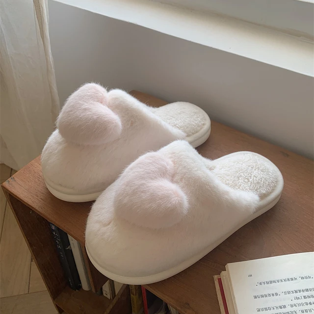 女冬季简约可爱立体爱心包头棉拖鞋少女心家居防滑保暖月子软底鞋