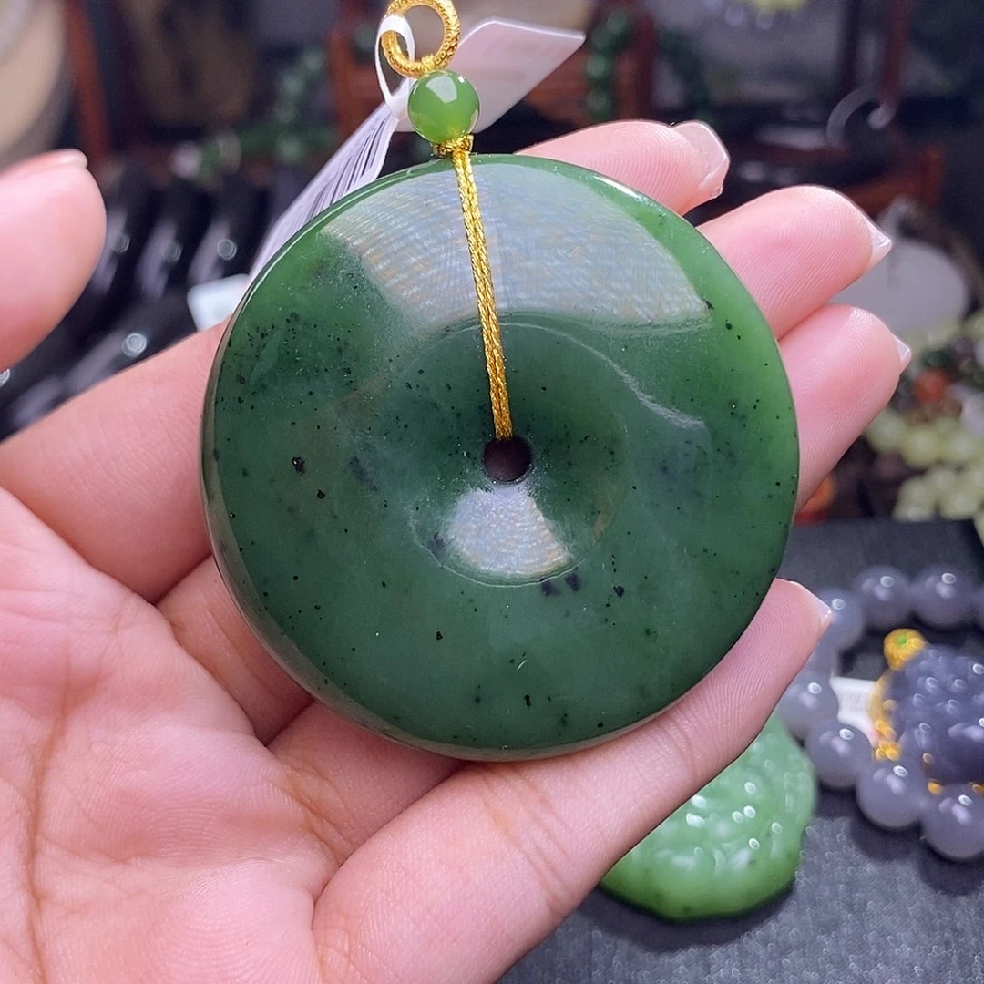 和田玉碧玉老料平安扣清货价未镶嵌