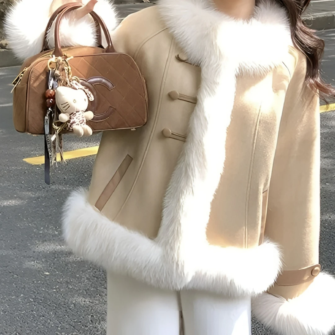 拉夏贝尔2025年秋冬新款时尚简约宽松羽绒上衣+半裙 27041 JCK