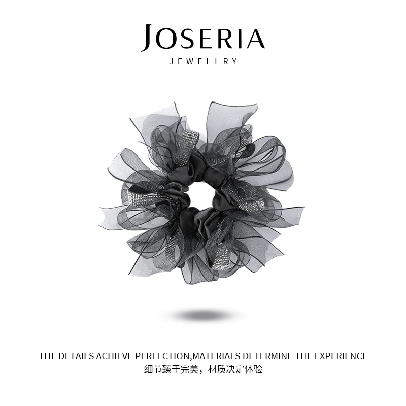 韩系赫本风蝴蝶结飘带慵懒风发圈FQ0035