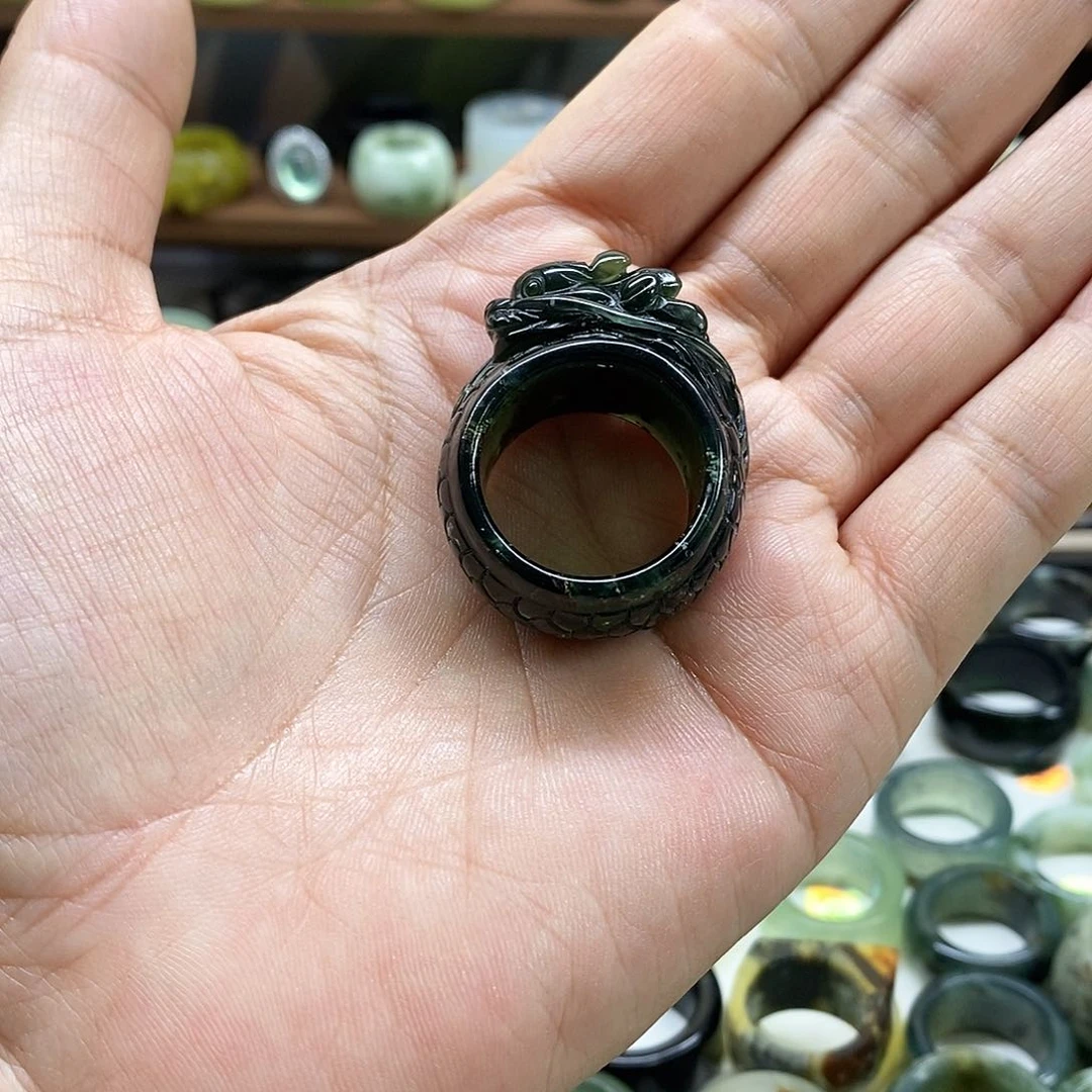 岫玉戒指未镶嵌乐*