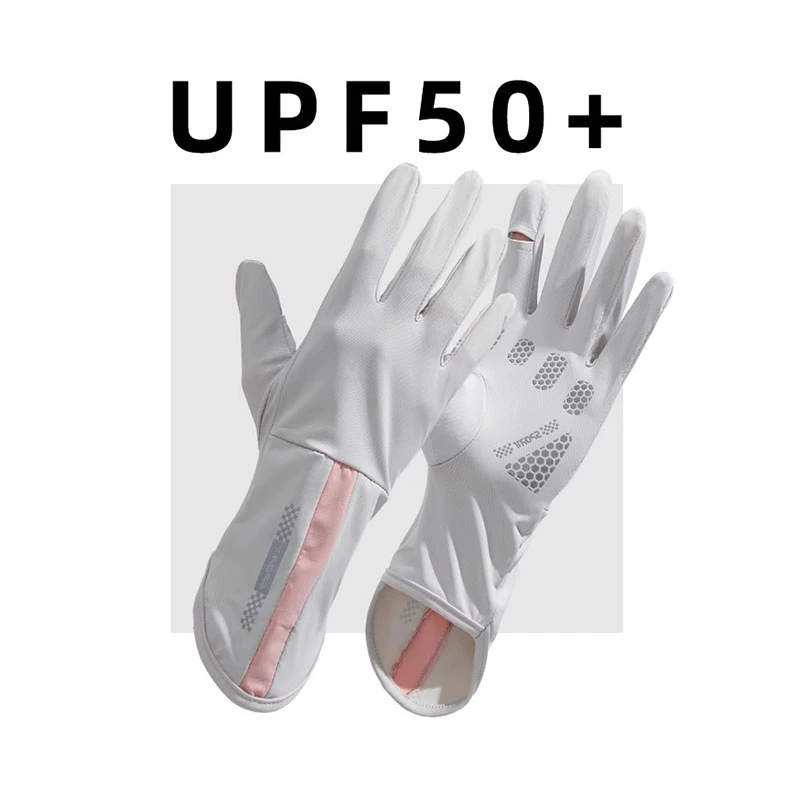 防晒手套女防紫外线薄款夏季冰丝防滑可触屏手袖骑行防晒袖套女式