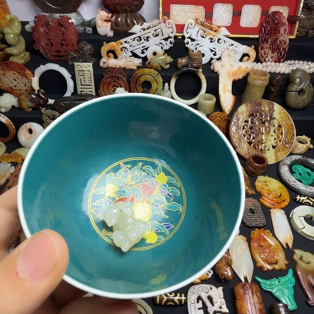 中***堂瓷片精美摆件画家