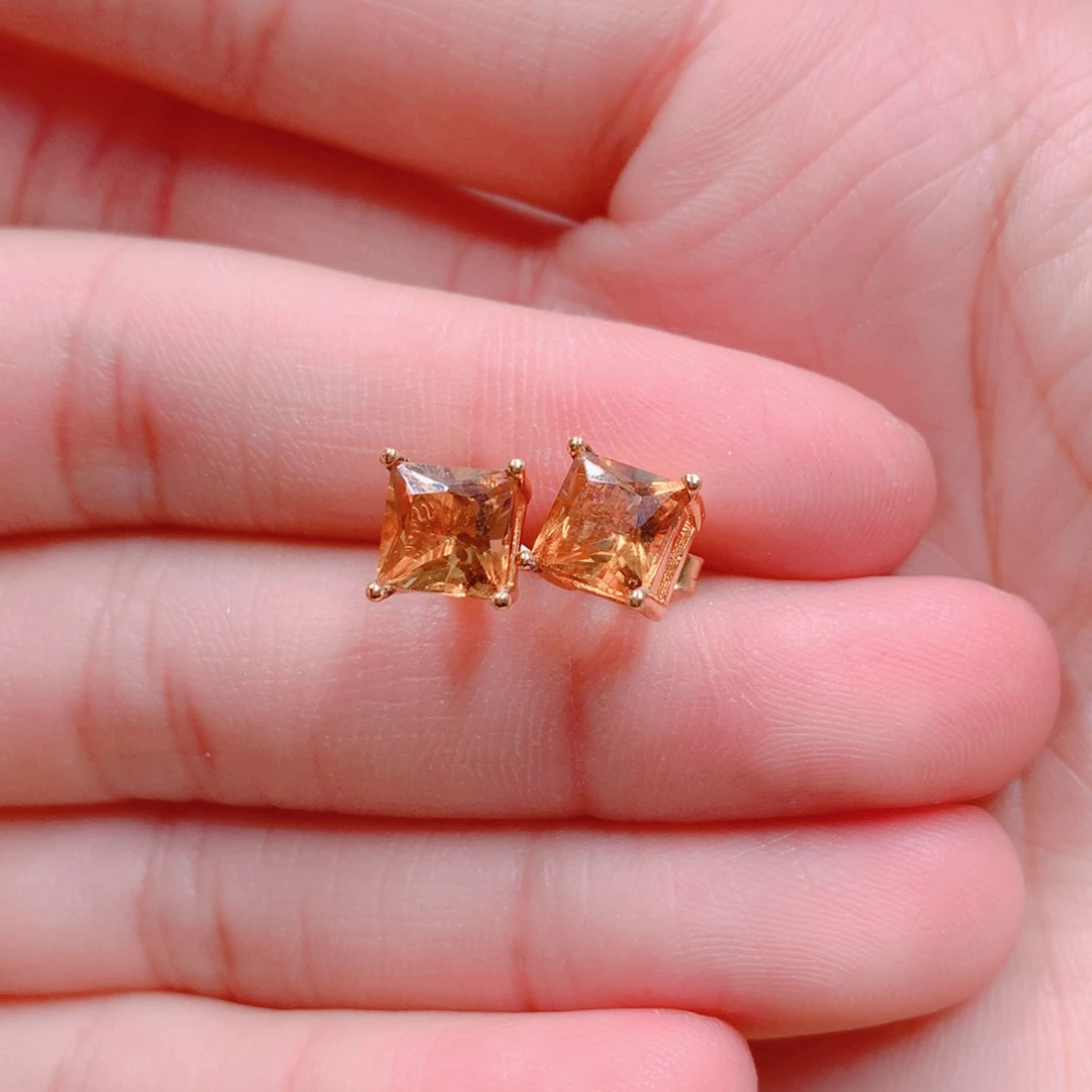 水晶耳饰银S925镶嵌耳钉