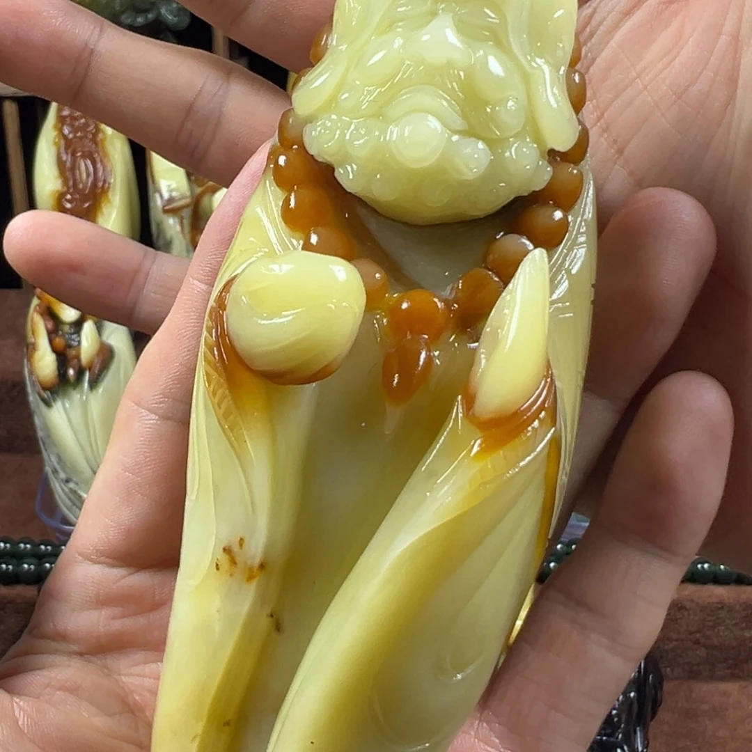 未镶嵌岫玉手把件天然岫玉