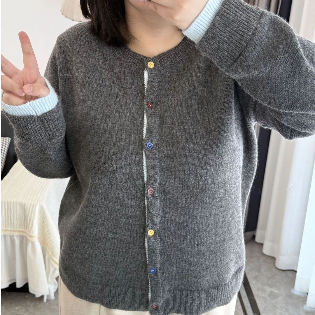 大阿娇超温柔巧克力豆毛衣开衫冬季新款胖mm显瘦软糯保暖针织上衣