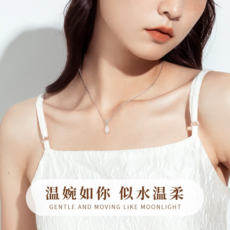 FARCOKO/法蔻 吊坠925银 水滴项链女款精致复古七夕节礼物送女友