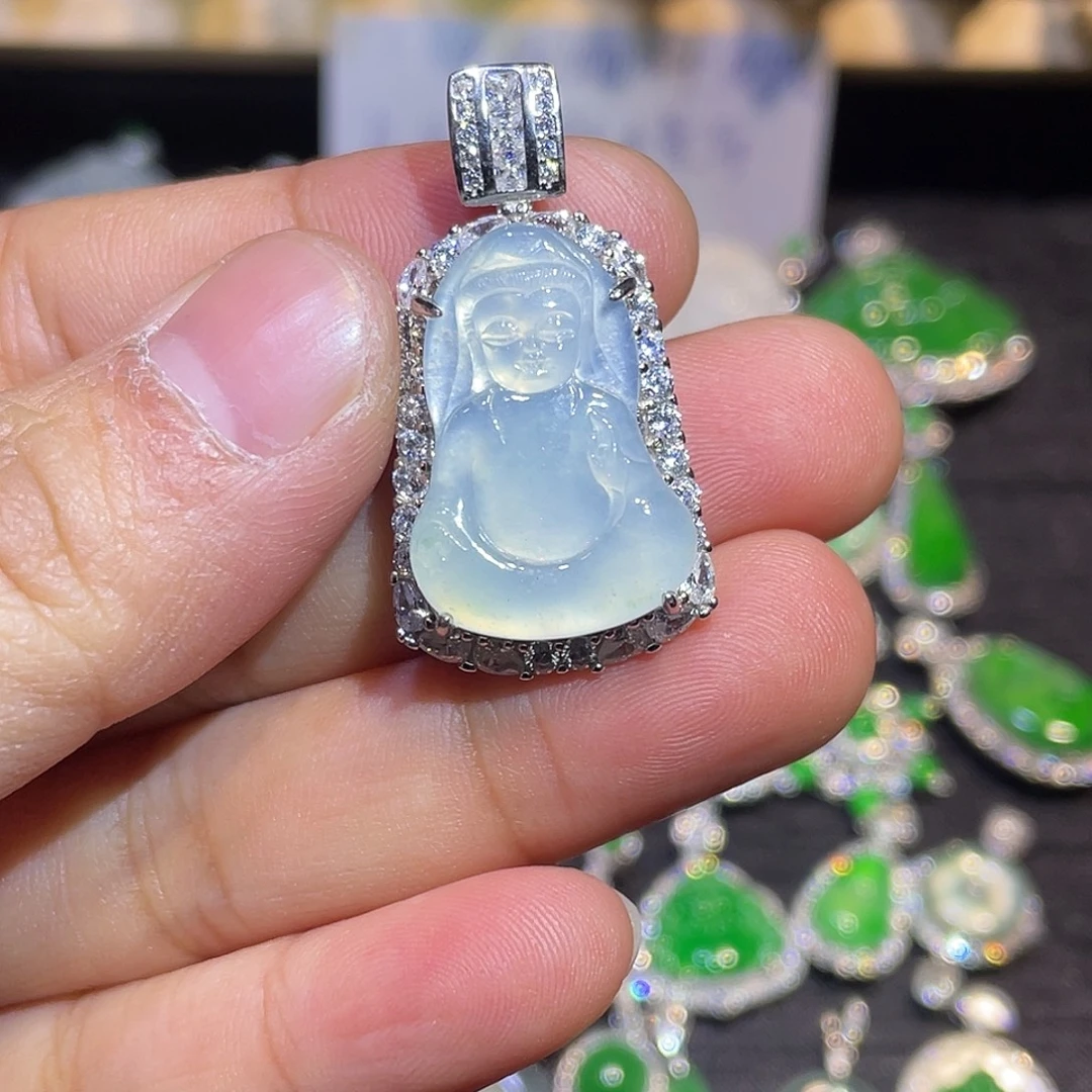 翡翠银S925镶嵌颈饰