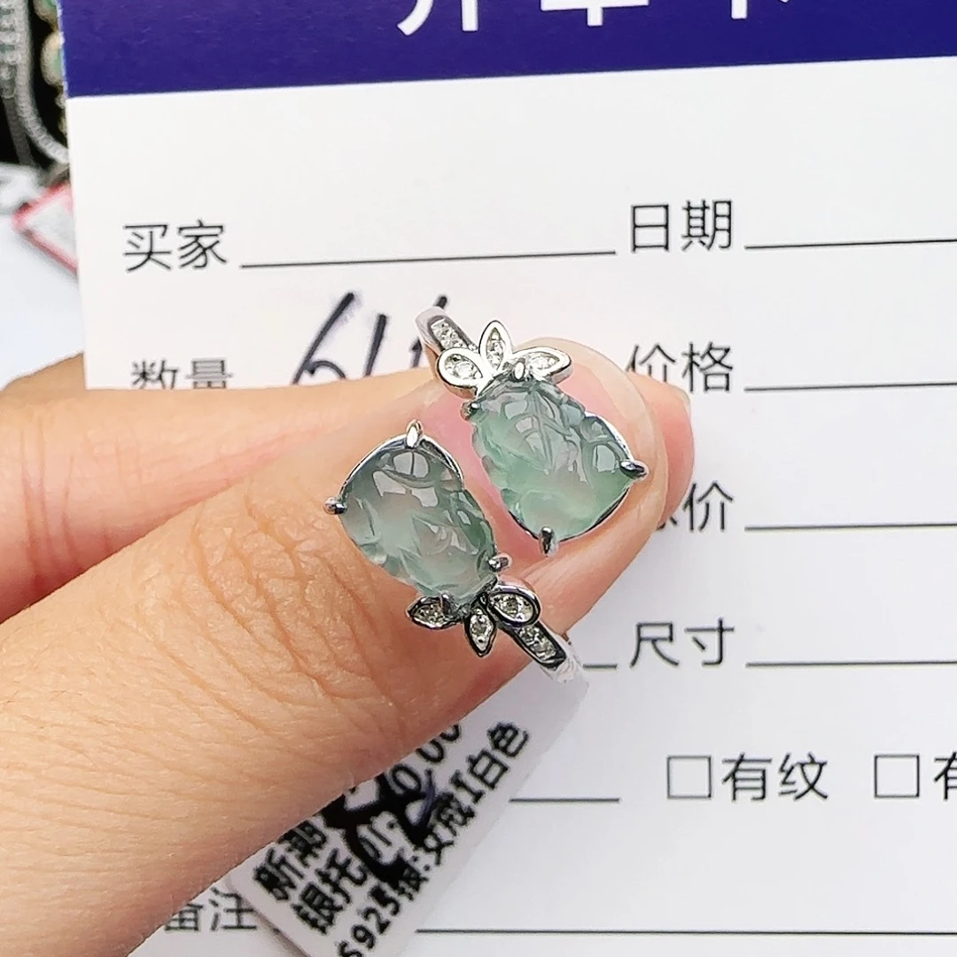银S925镶嵌戒指翡翠戒指