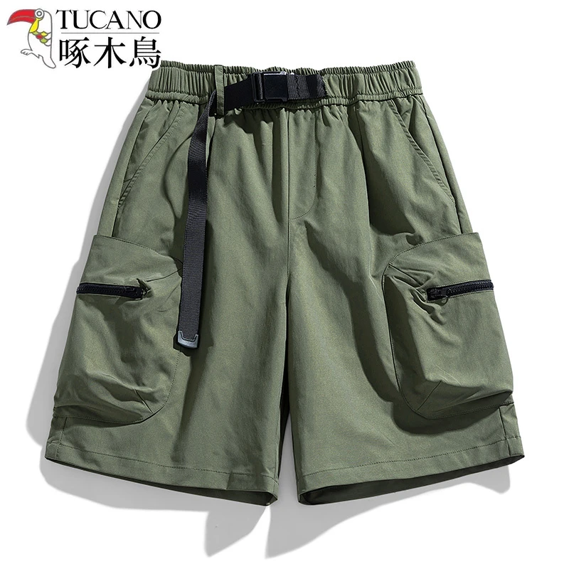 啄木鸟2025夏季新款防泼水轻防污工装短裤休闲裤