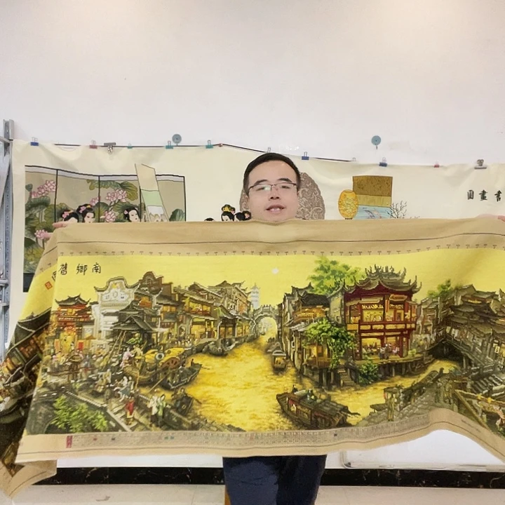 棉手工十字绣成品南乡旧梦全景
