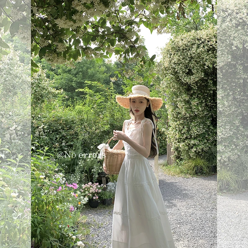 现货不出错No errors 小茉莉 刺绣蕾丝拼接吊带裙B625Z07404