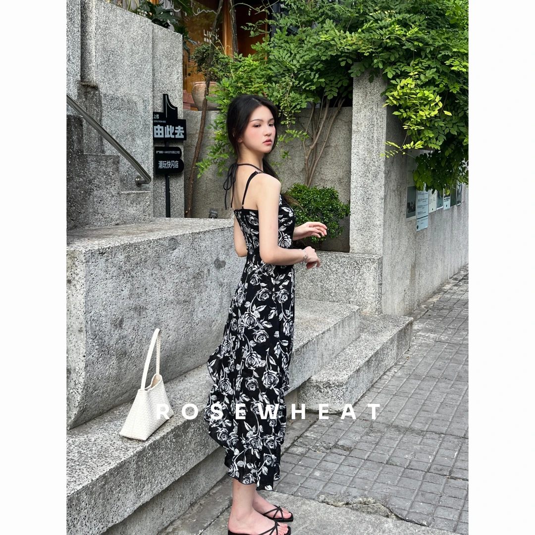 麦田玫瑰 法式吊带不规则连衣裙【请认准实体正版】