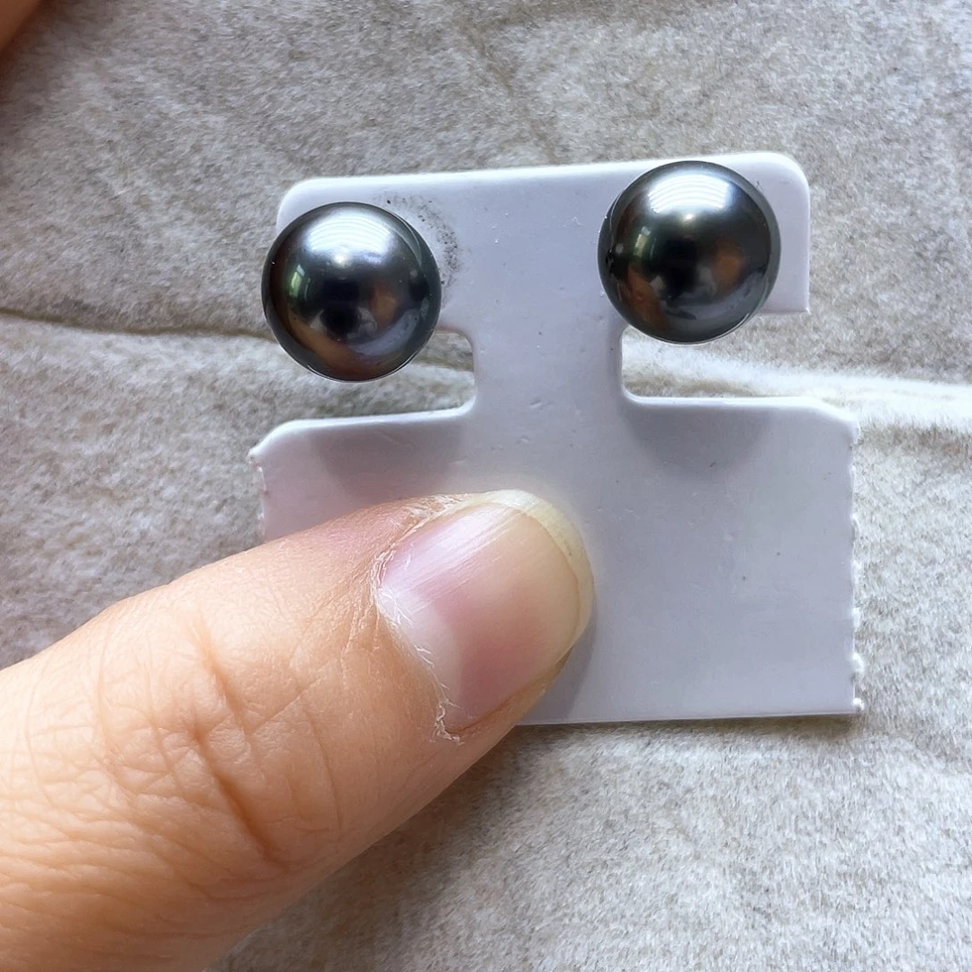 海水珍珠耳饰银S925镶嵌
