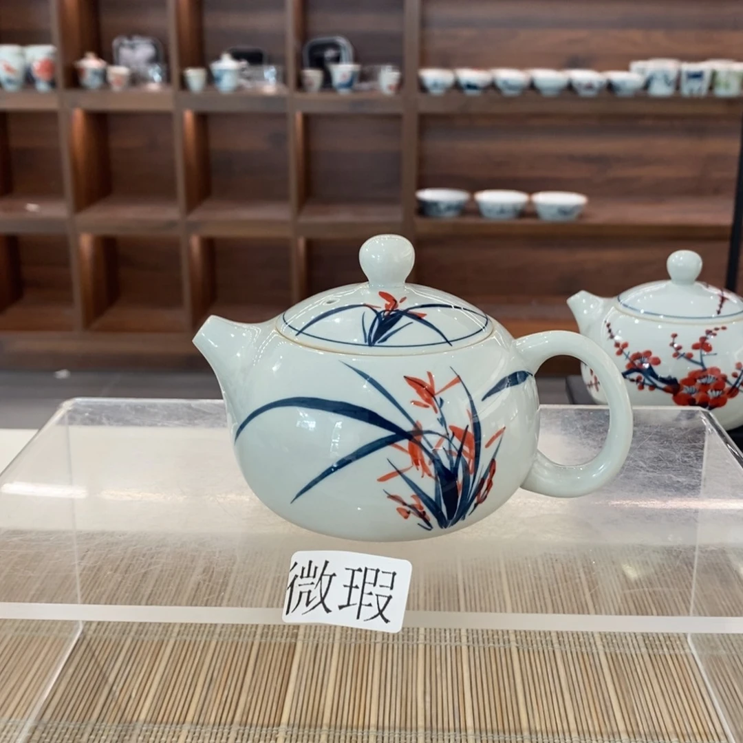 微瑕釉下彩纯手绘手工绘制