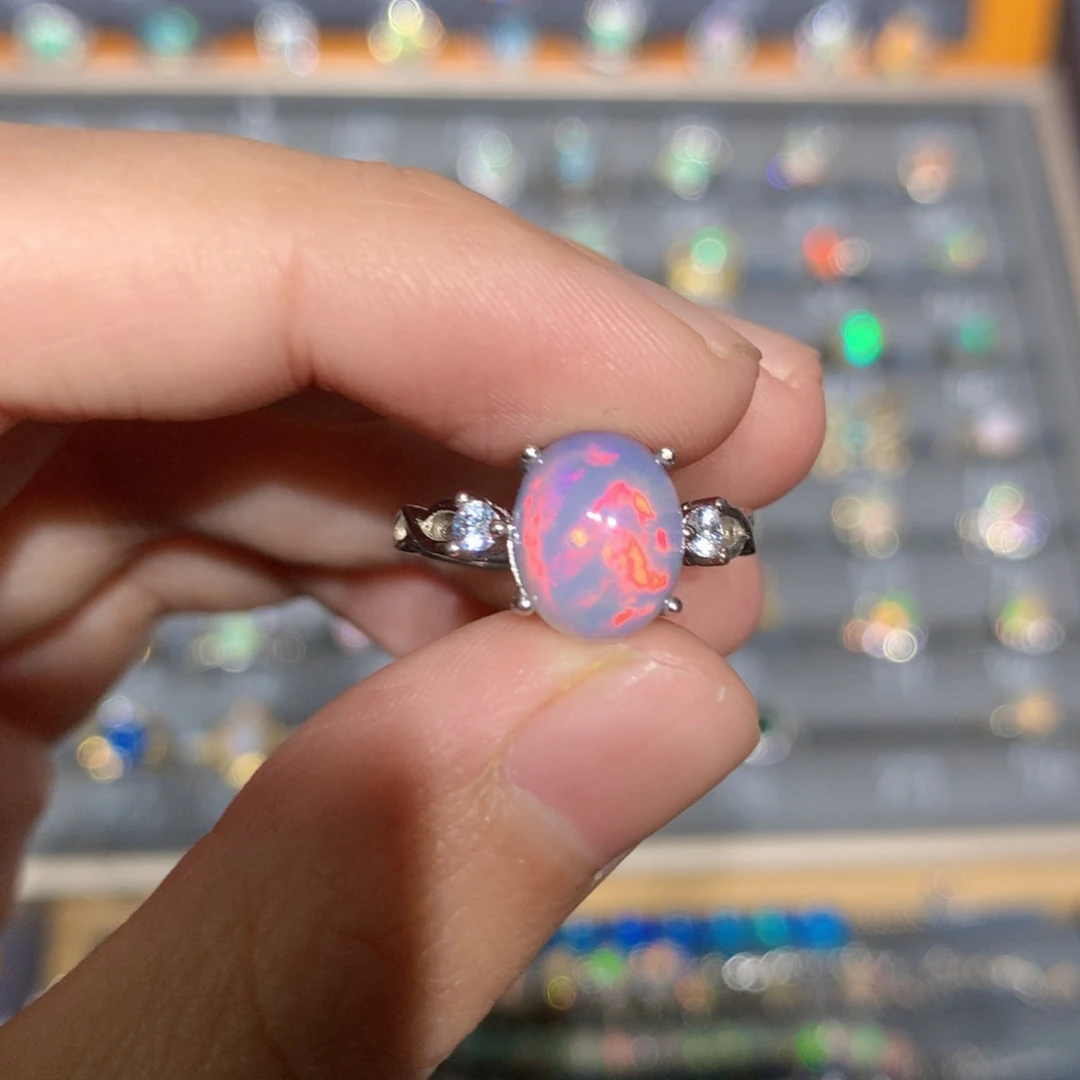 银S925镶嵌欧泊欧泊戒指yo****y