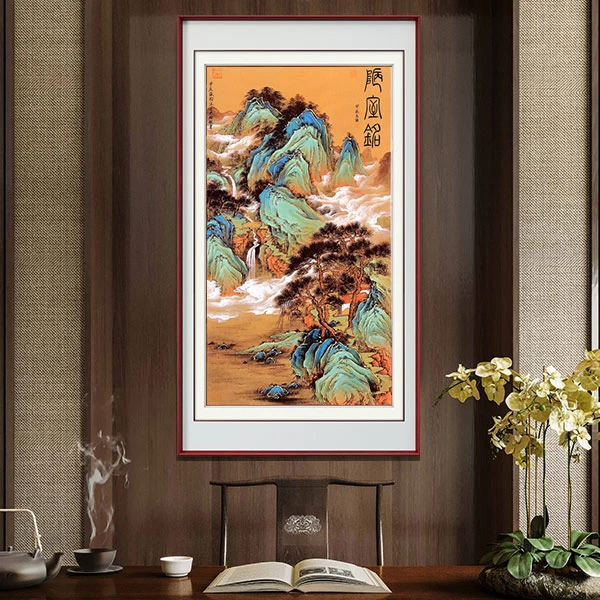 【手绘秘彩描金】宫彩山水陋室铭图—高金月—手绘国画