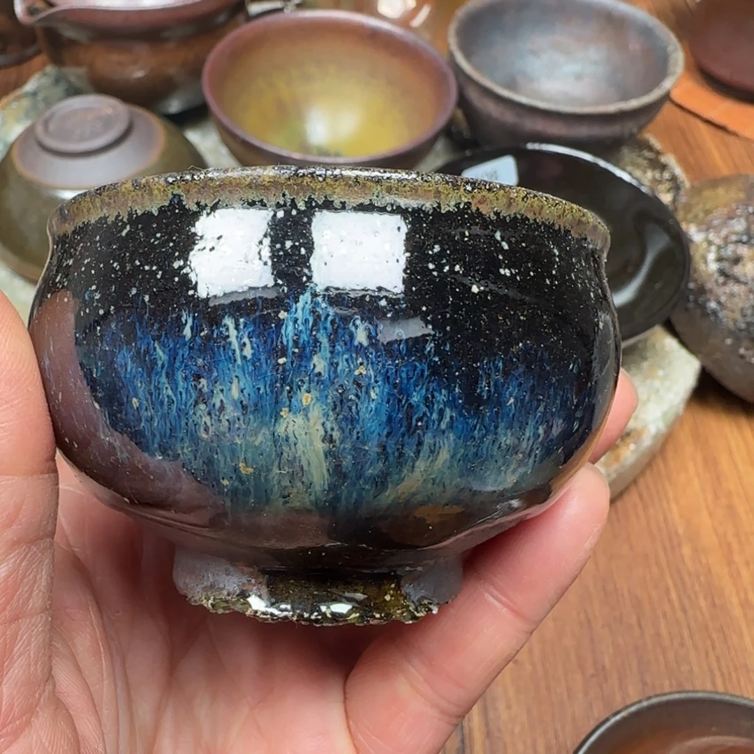 柴烧建盏杯盏茶杯838