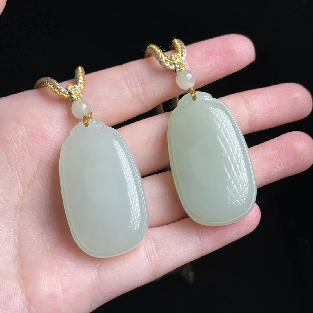 【玉总珠宝】天然和田玉无事牌吊坠项链首饰多样性发一CAN1420547