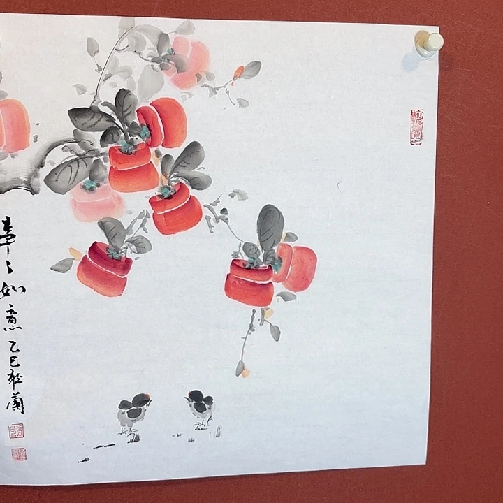 国画听兰老师花鸟