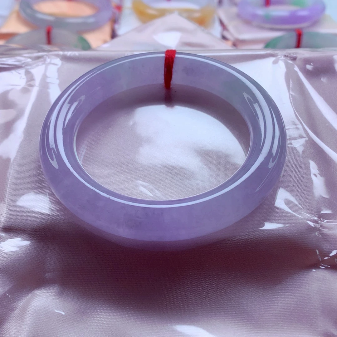 翡翠未镶嵌手镯（圆镯）55.5冰紫完美见光不失色超高性价比A