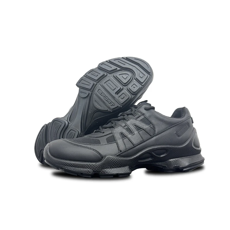 踪迹皮网拼接户外运动越野防水跑鞋2025新款透气防滑减震健步鞋