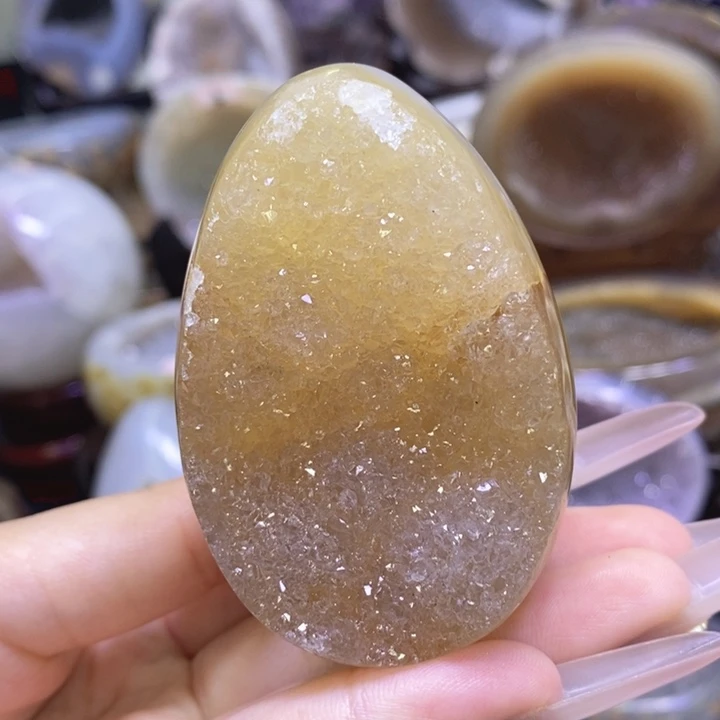 未镶嵌珠宝半成品紫晶黄金龙蛋