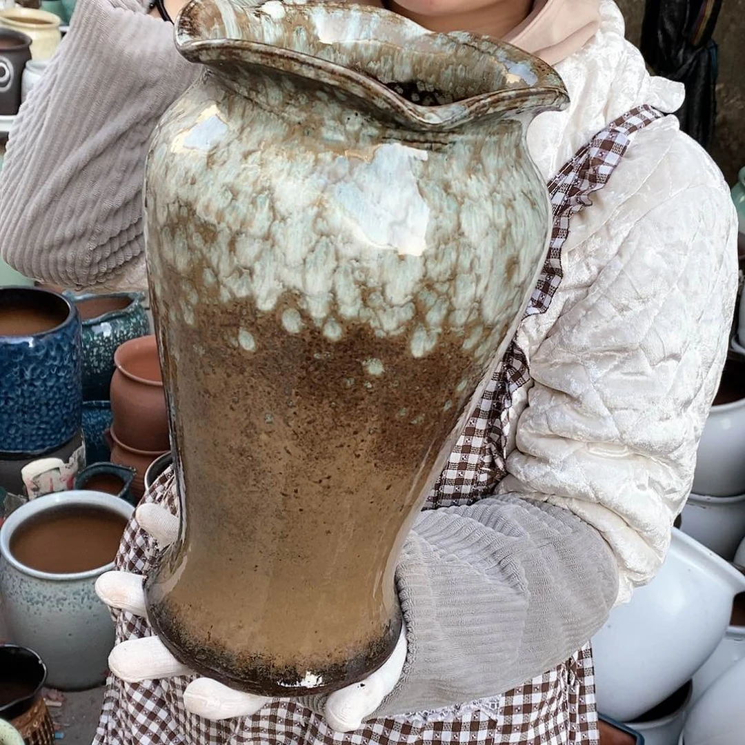 紫砂花盆瑕疵口17高30瑕疵