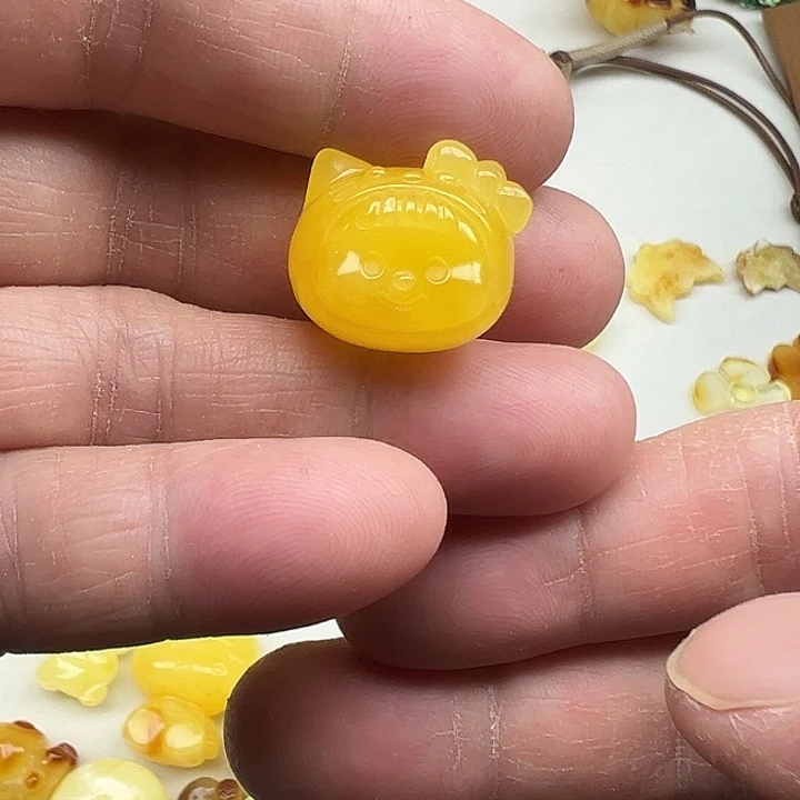 琥珀未镶嵌珠宝奇石蜜蜡小多妹头打孔不退不换