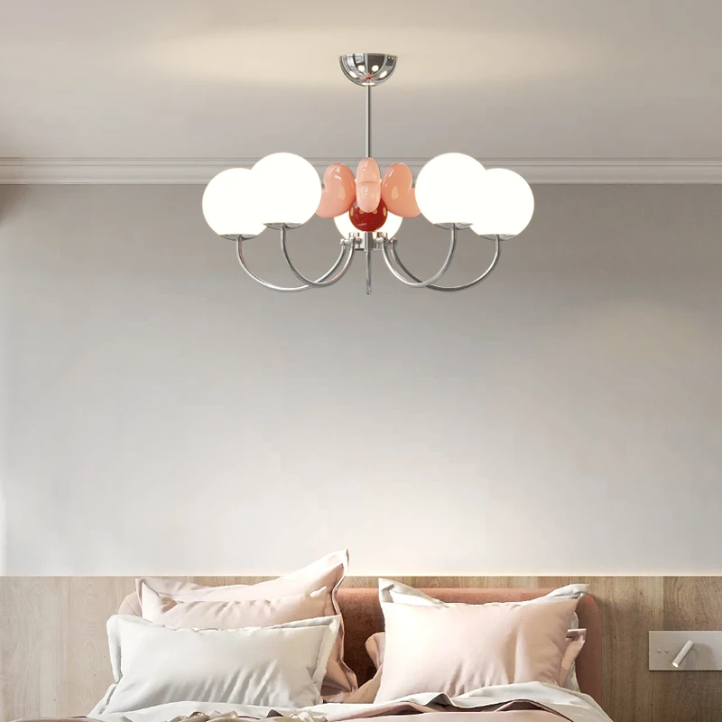 法式中古奶油风魔豆主卧客厅吊灯女孩公主儿童房间爱心吊灯全光谱