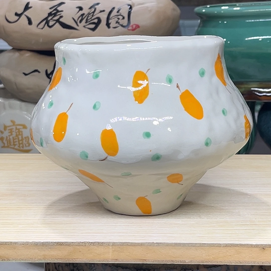陶瓷绿植多肉微瑕花盆口径14*15
