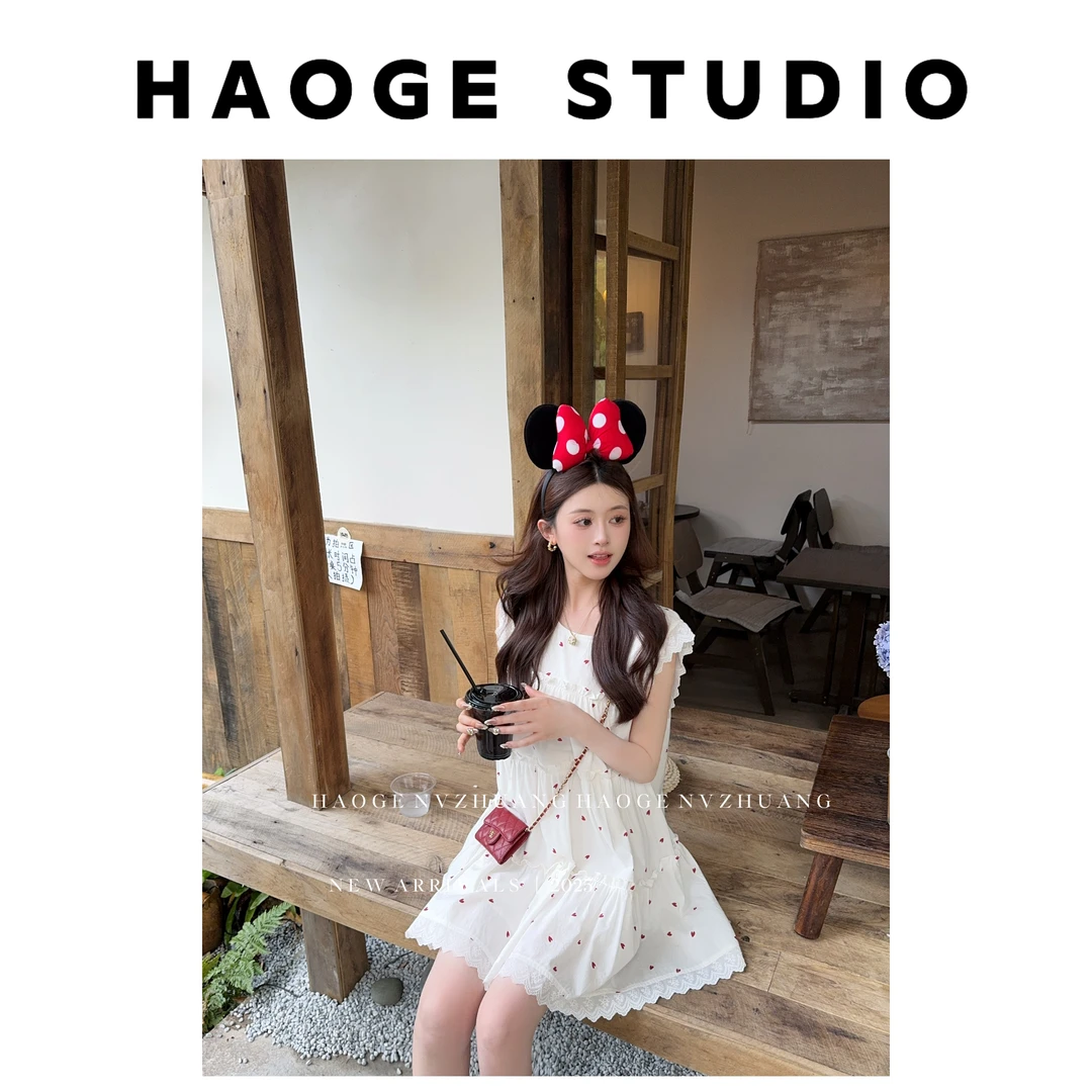 浩哥严选●心动符号X5SY0725A连衣裙预小众甜美短款夏季印花设计感