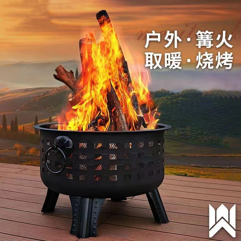 新疆包邮室外火炉旺火架子露营火盆新款柴火炉碳烤户外庭院烧烤炉