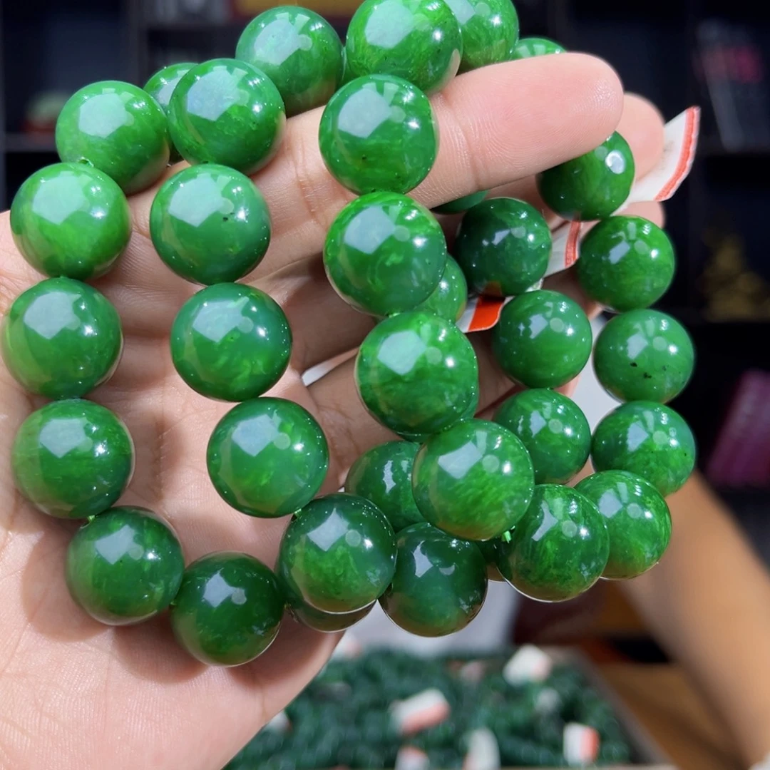 未镶嵌手串和田玉纯天然俄罗斯五号矿琉璃翠卡16多样性发其一