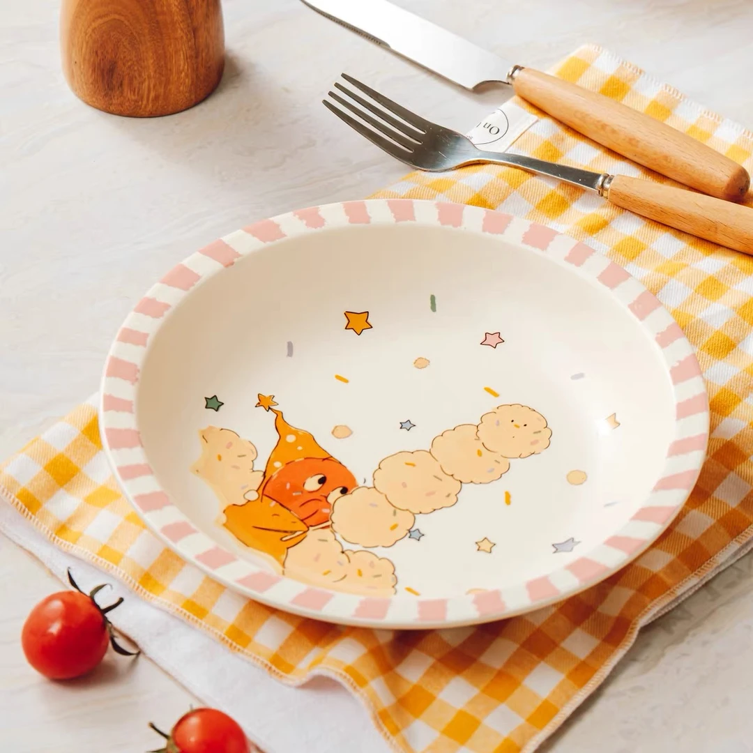 TOTYE·星星人·云朵餐盘 早餐盘陶瓷高颜值情侣盘（两个）-直播限定