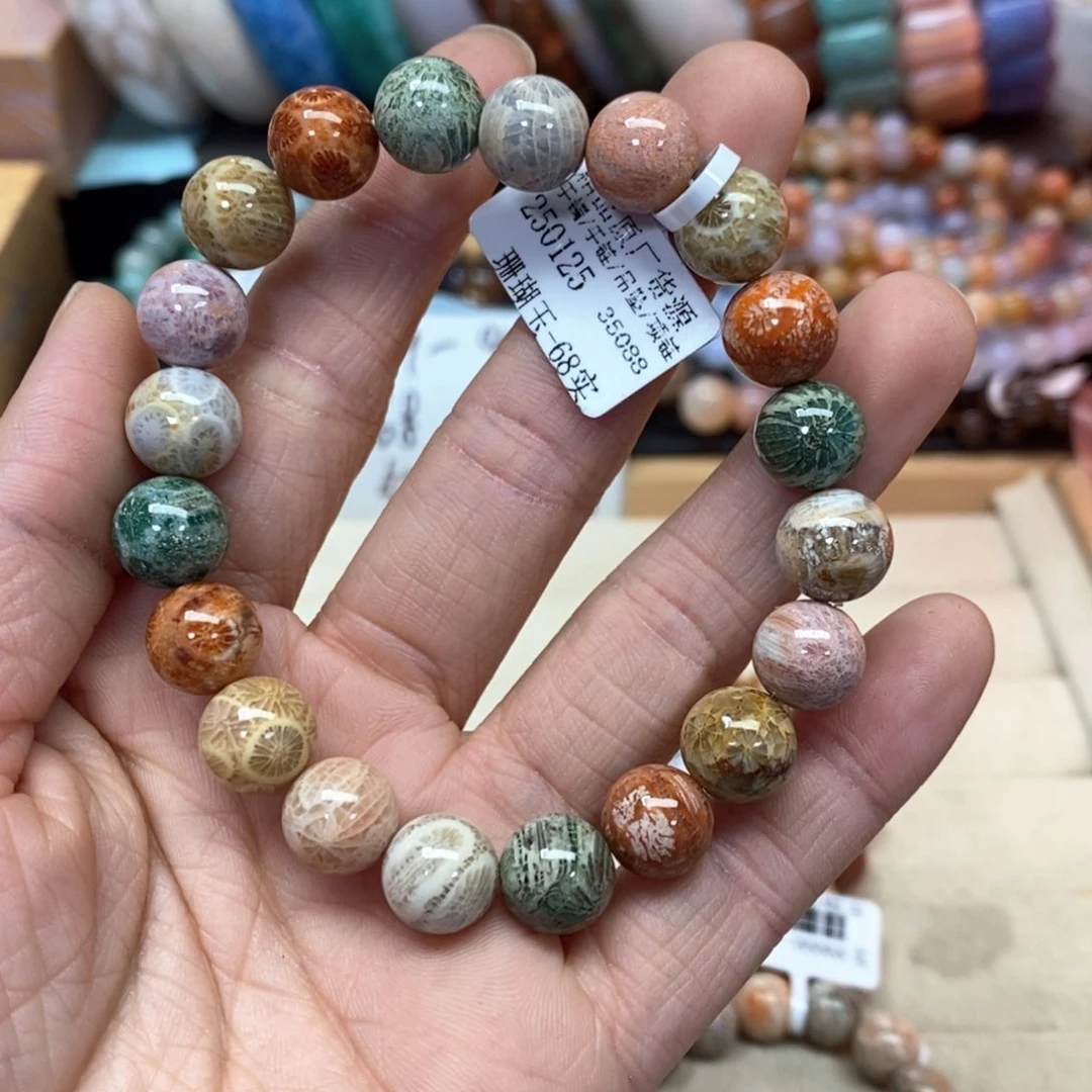 硅化珊瑚（珊瑚玉）手链未镶嵌月*044