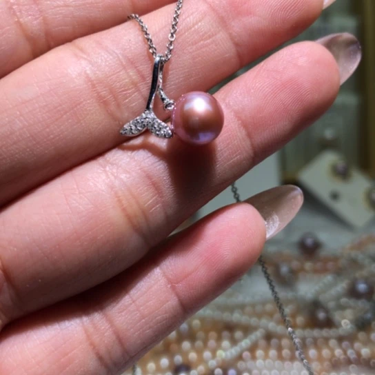 耳饰银S925镶嵌淡水珍珠