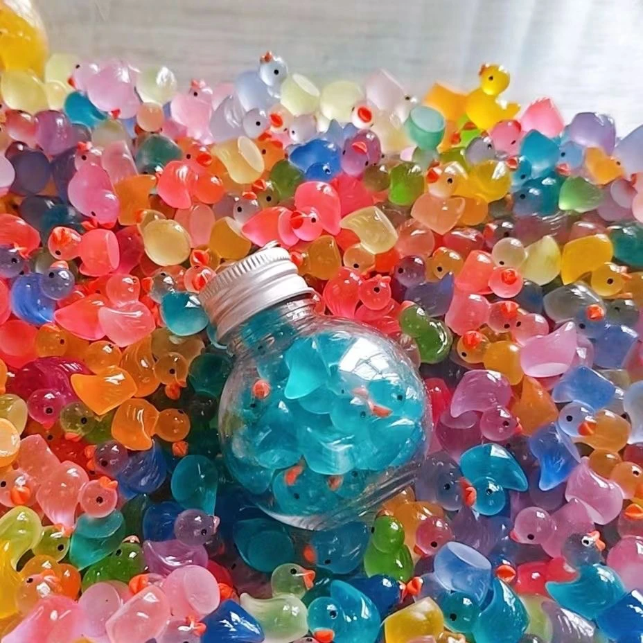 夜光小鸭子发光可爱呆萌大号彩色摆件仿真大鸭子DIY手工装饰品