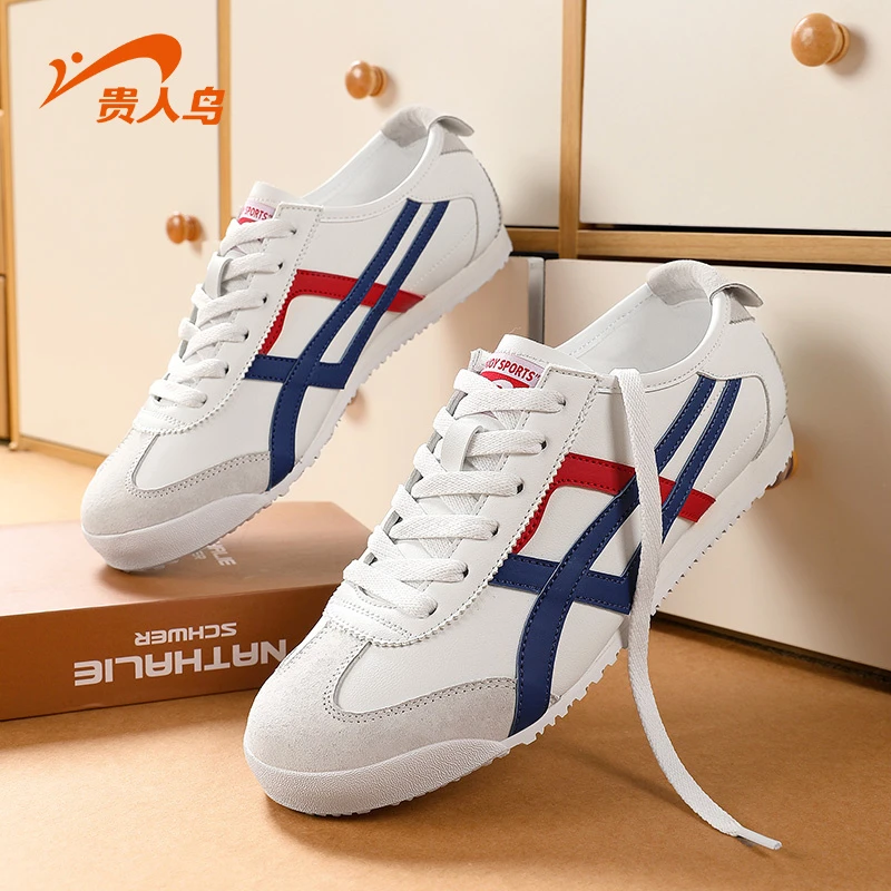 贵人鸟春夏皮面反绒防滑时尚轻便超软情侣款平底舒适休闲运动男鞋