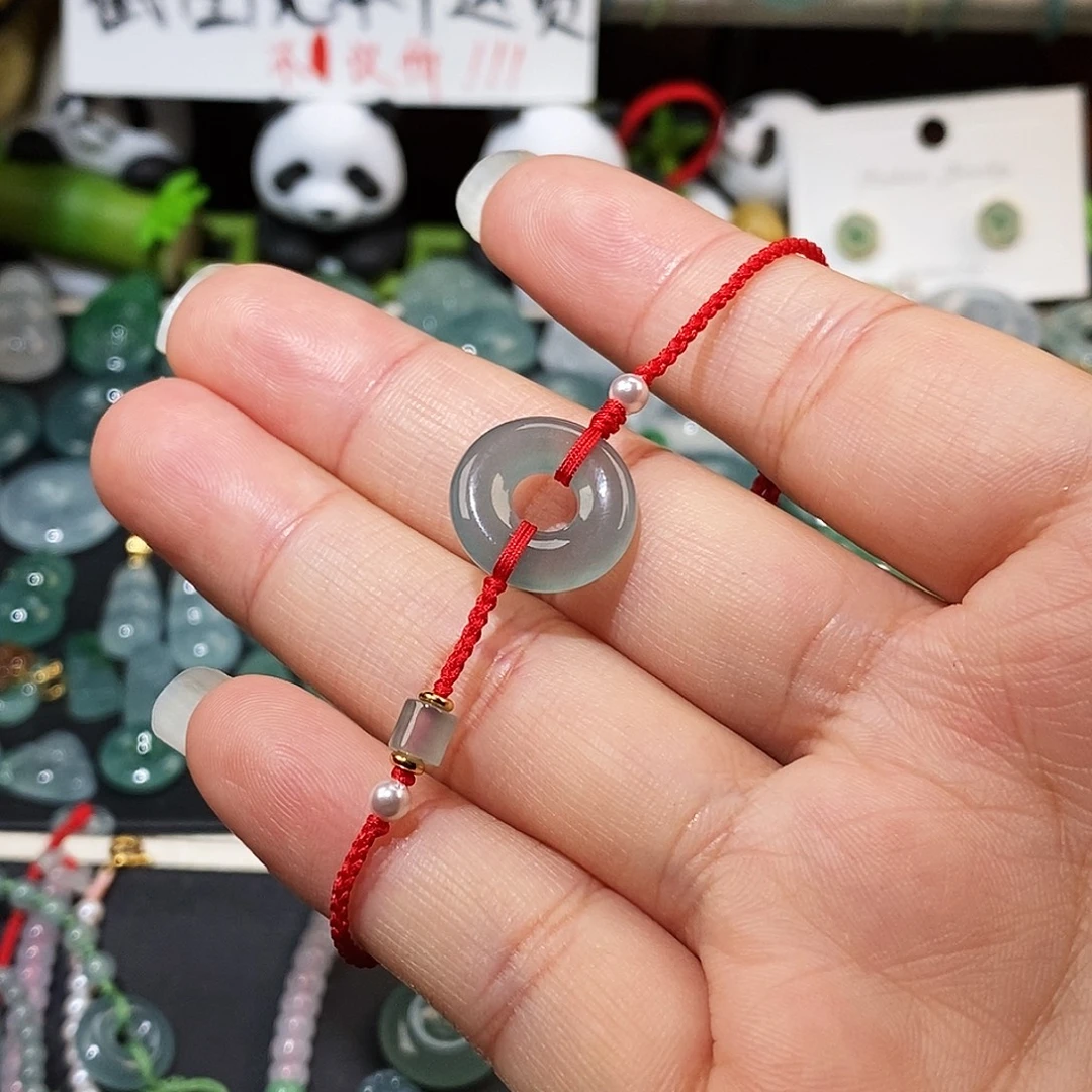 翡翠未镶嵌颈饰甜甜圈手绳15