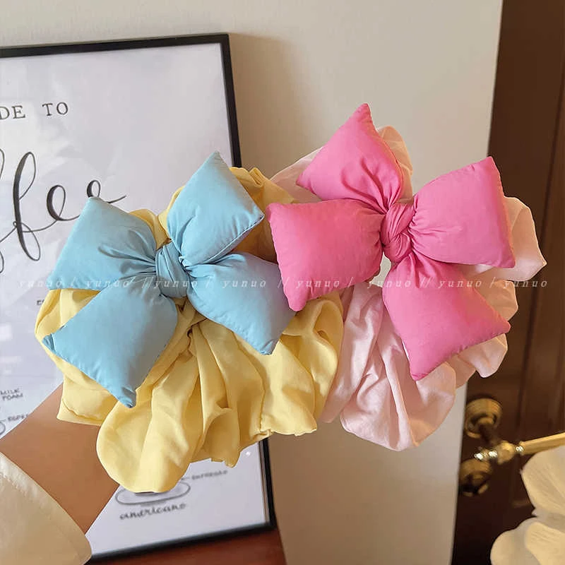 夏日缤纷~彩色大肠发圈时尚立体高弹力扎头发绳2025可爱少女发绳