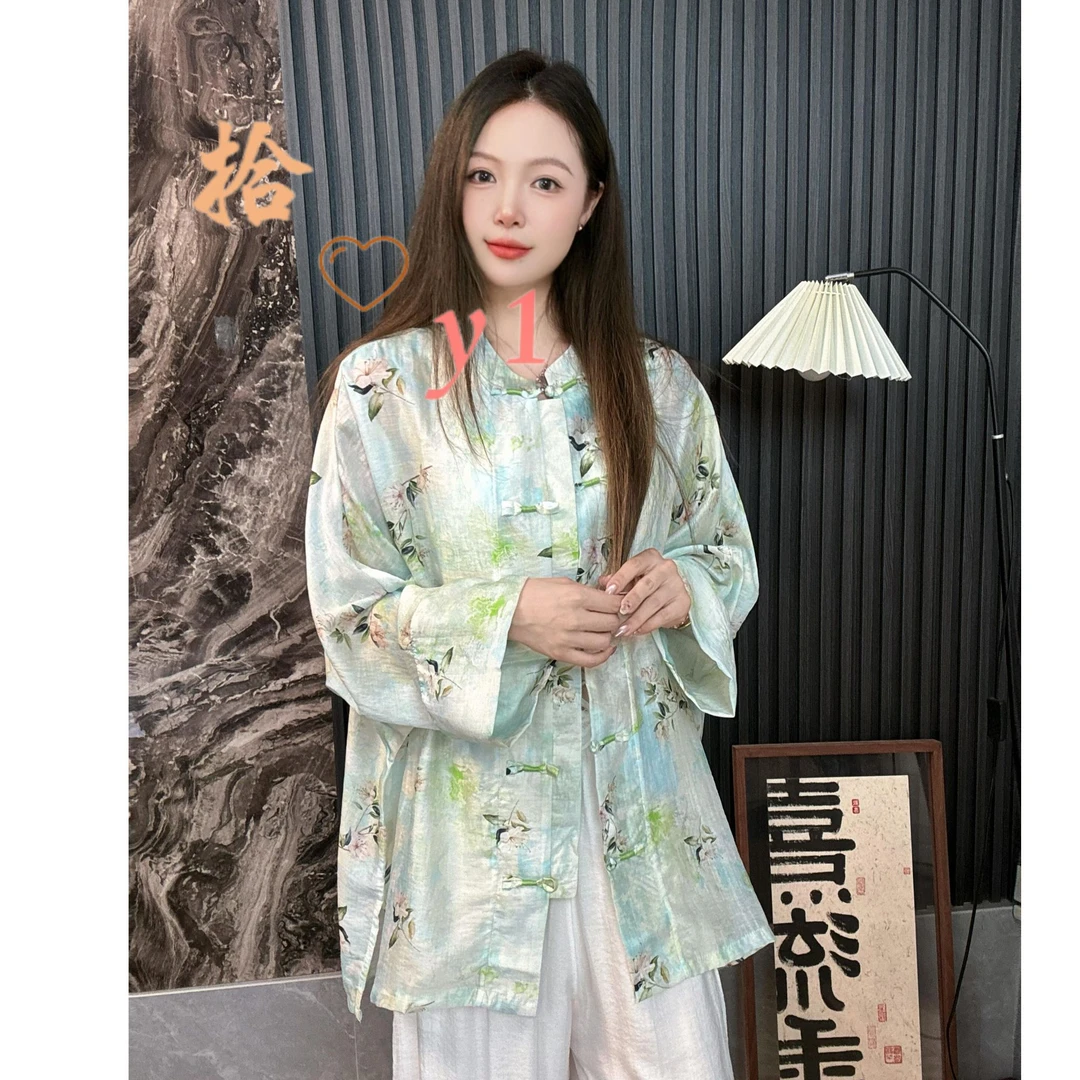 【栀梦】拾忆棉麻春夏款百搭宽松开衫盘扣防晒通勤外套上衣