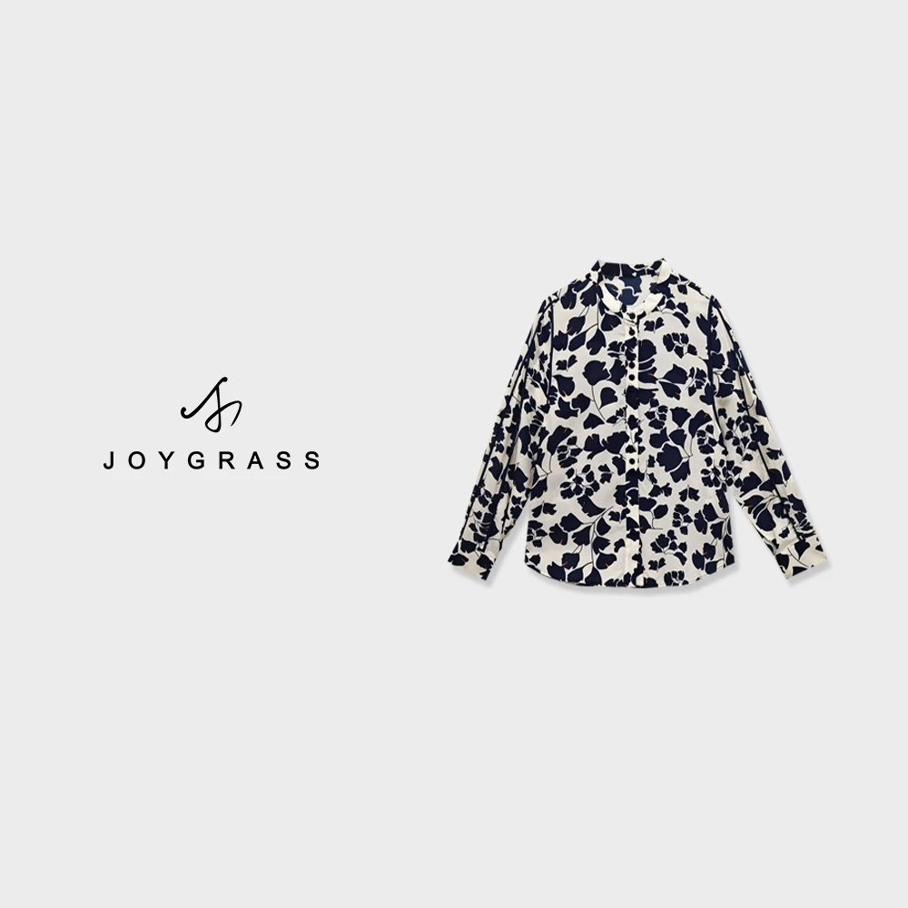 JOYGRSS【蓝屿晨叙·蚕光】法式通勤衬衫C-05808