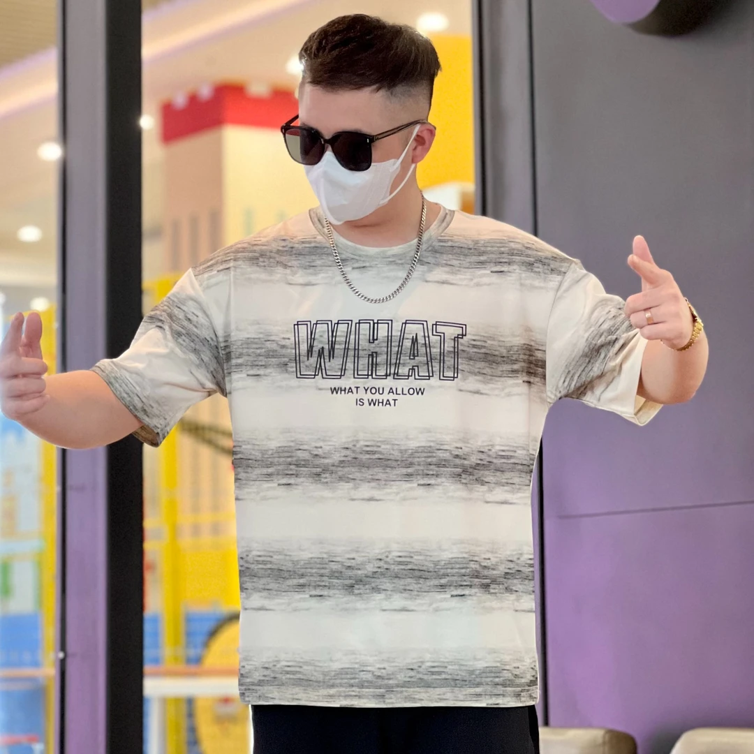 美式渐变短袖T恤男夏季潮流宽松休闲百搭透气半袖男上衣体恤衫ins