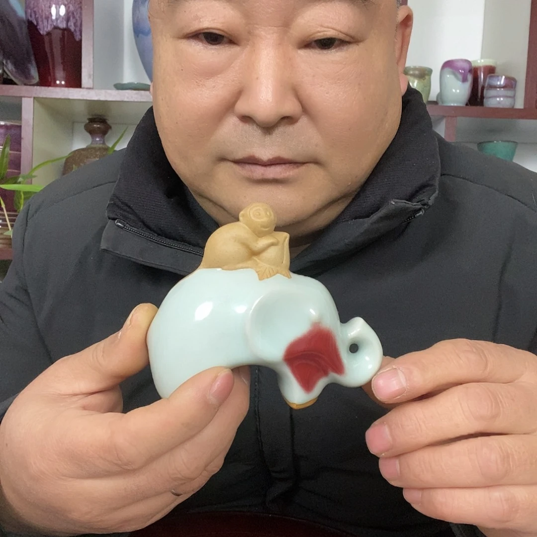 摆件钧瓷小摆件茶宠