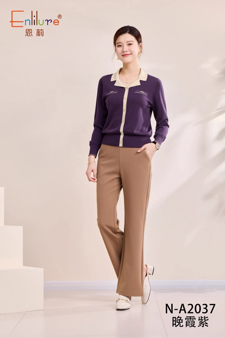 气质简约天丝长袖2037